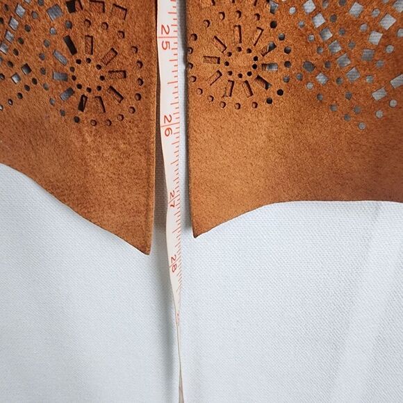 Vintage Cache Women's Suede Leather Perforated Jacket Size Small Western Rodeo - Picture 6 of 6